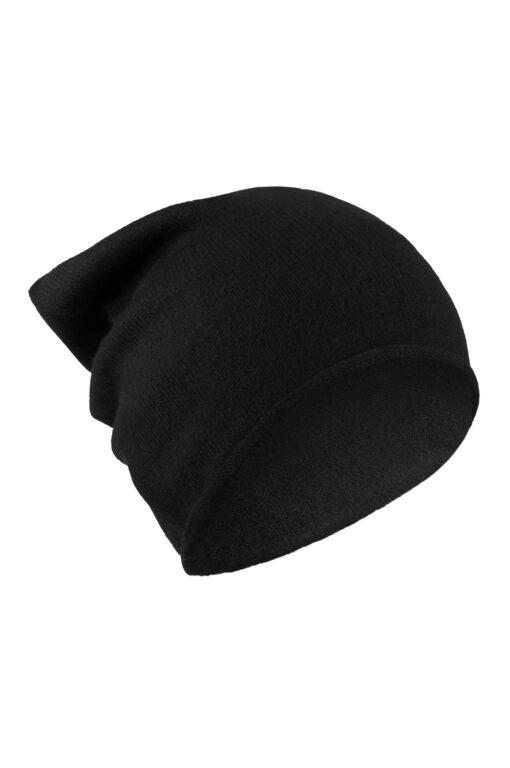 czapka z rolowanym brzegiem w kolorze czarnym