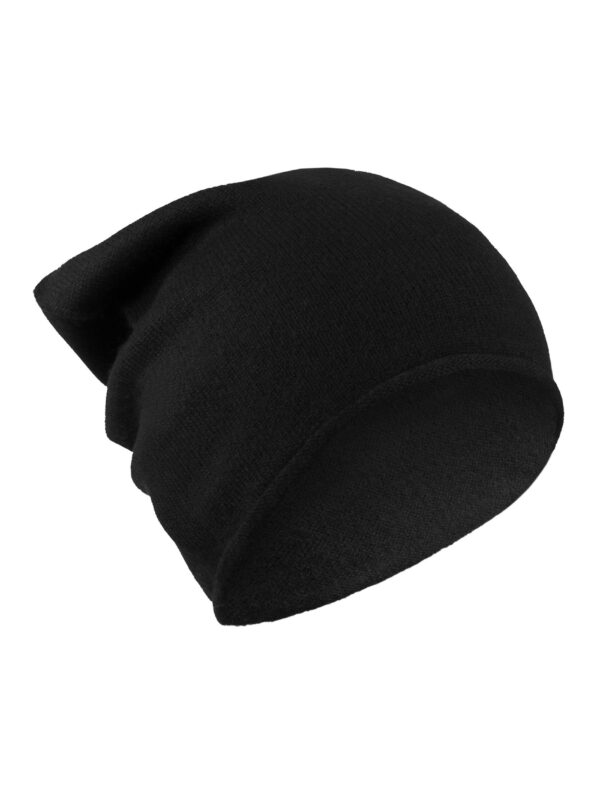 czapka z rolowanym brzegiem w kolorze czarnym