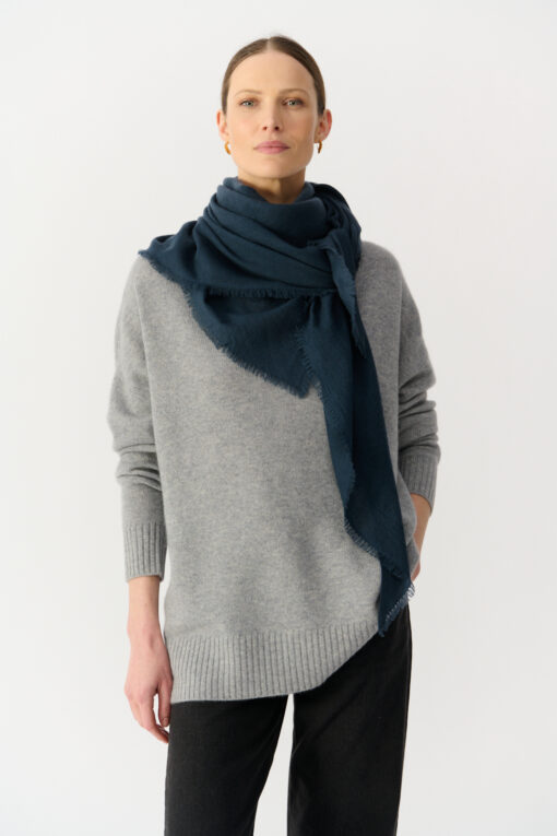 cashmere shawl in denim
