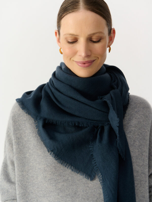 cashmere shawl in denim