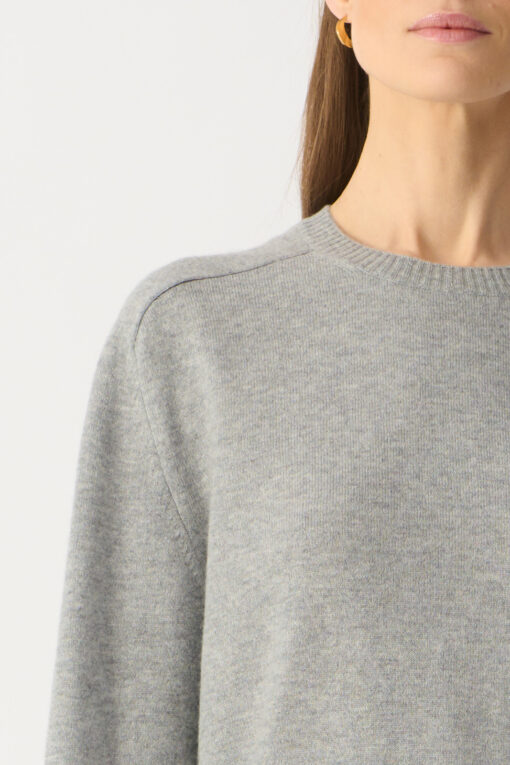 kaszmirowy sweter raglan uniseks kolor jasnoszary