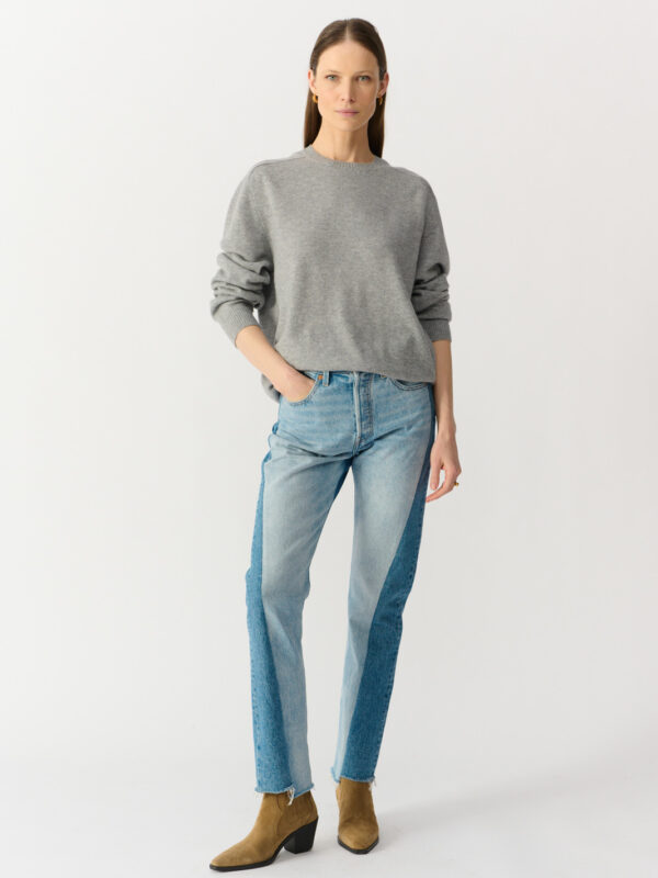 cashmere reglan sweater unisex color light grey