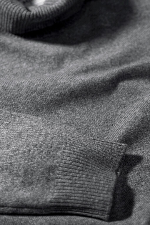 cashmere unisex men's turtleneck in dark grey