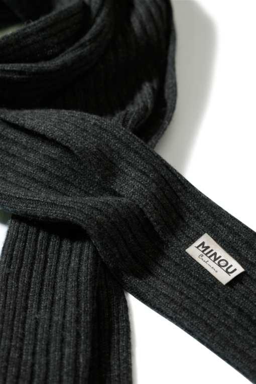 cashmere unisex scarf in melange black