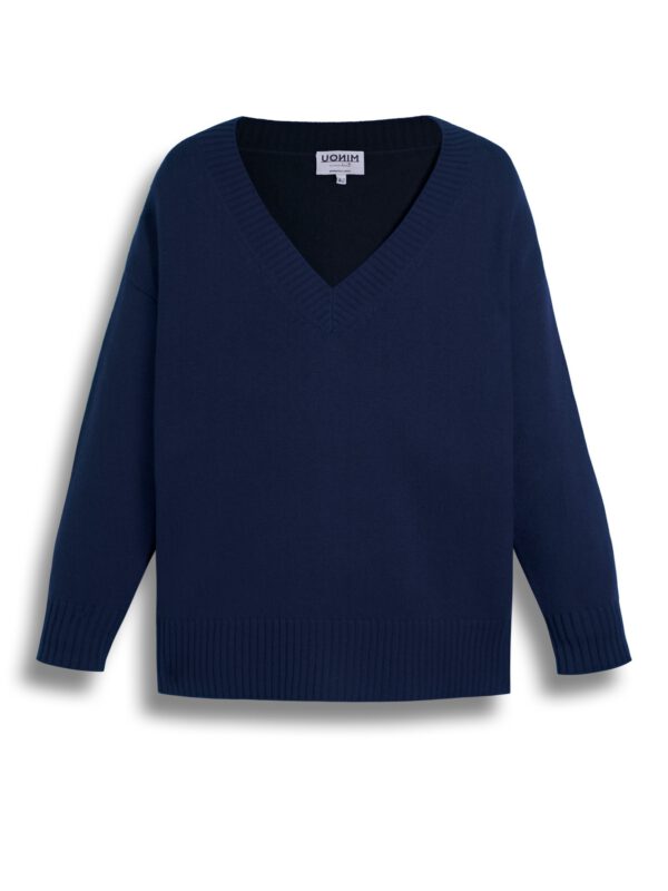 Cashmere v-neck sweater navy