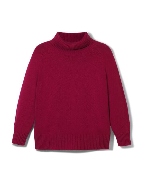 sweter z golfem w kolorze rubinowym