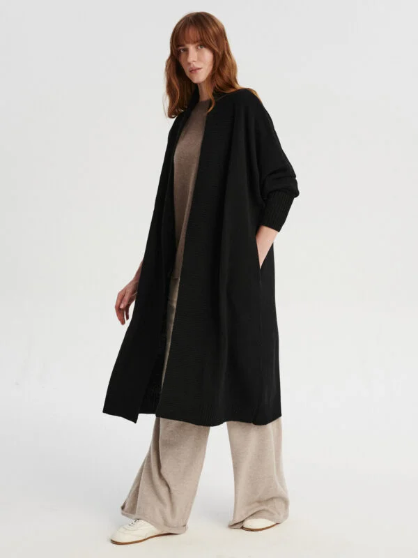 MAXA cashmere long cardigan black