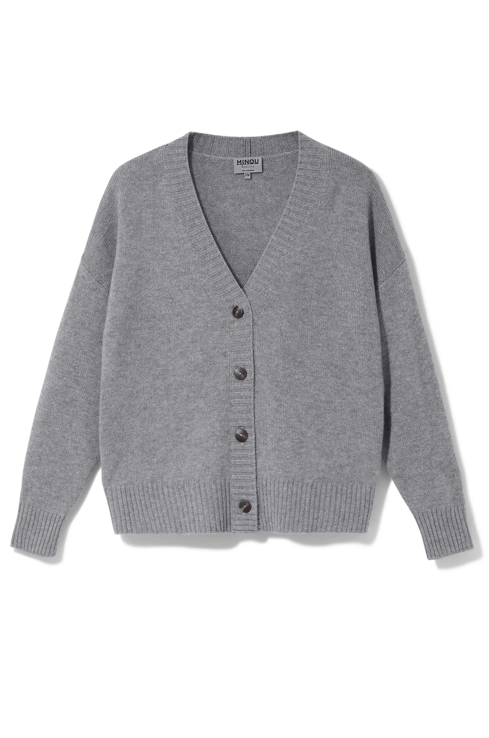 <span class="title-first-word">TULO</span> cashmere cardigan sweater light grey - Image 2