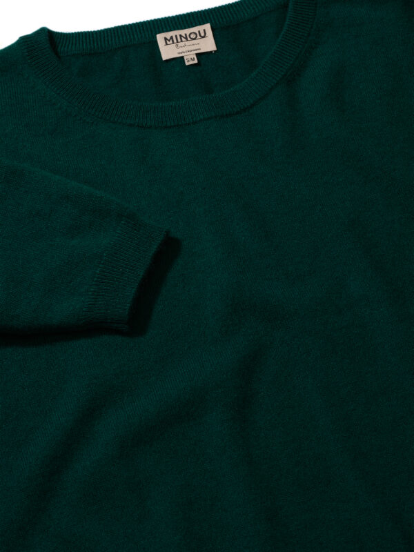 cashmere short sleeve sweater dark green