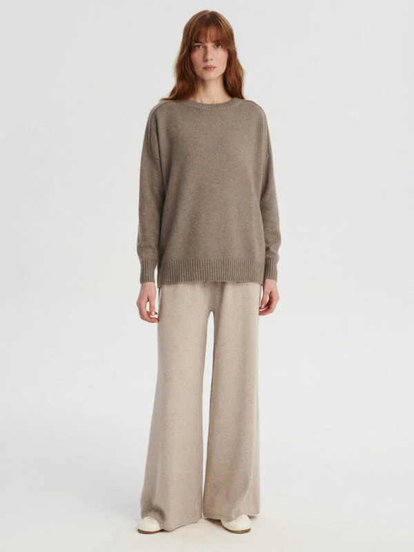 FIGO kaszmirowy sweter raglan mokka