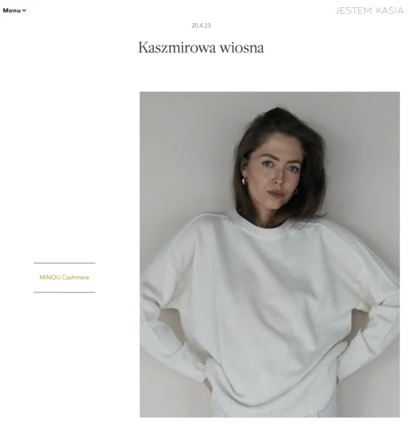 artykuł na blogu Jestem Kasia na temat kaszmiru