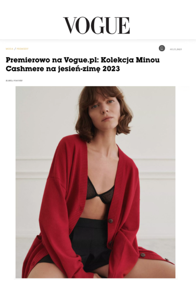 Artykuł na stronie vogue.pl o Minou Cashmere