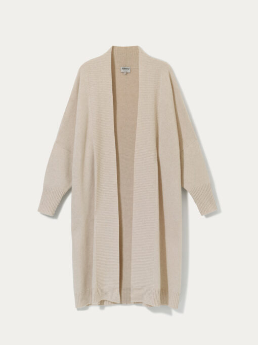 long cashmere cardigan in beige color