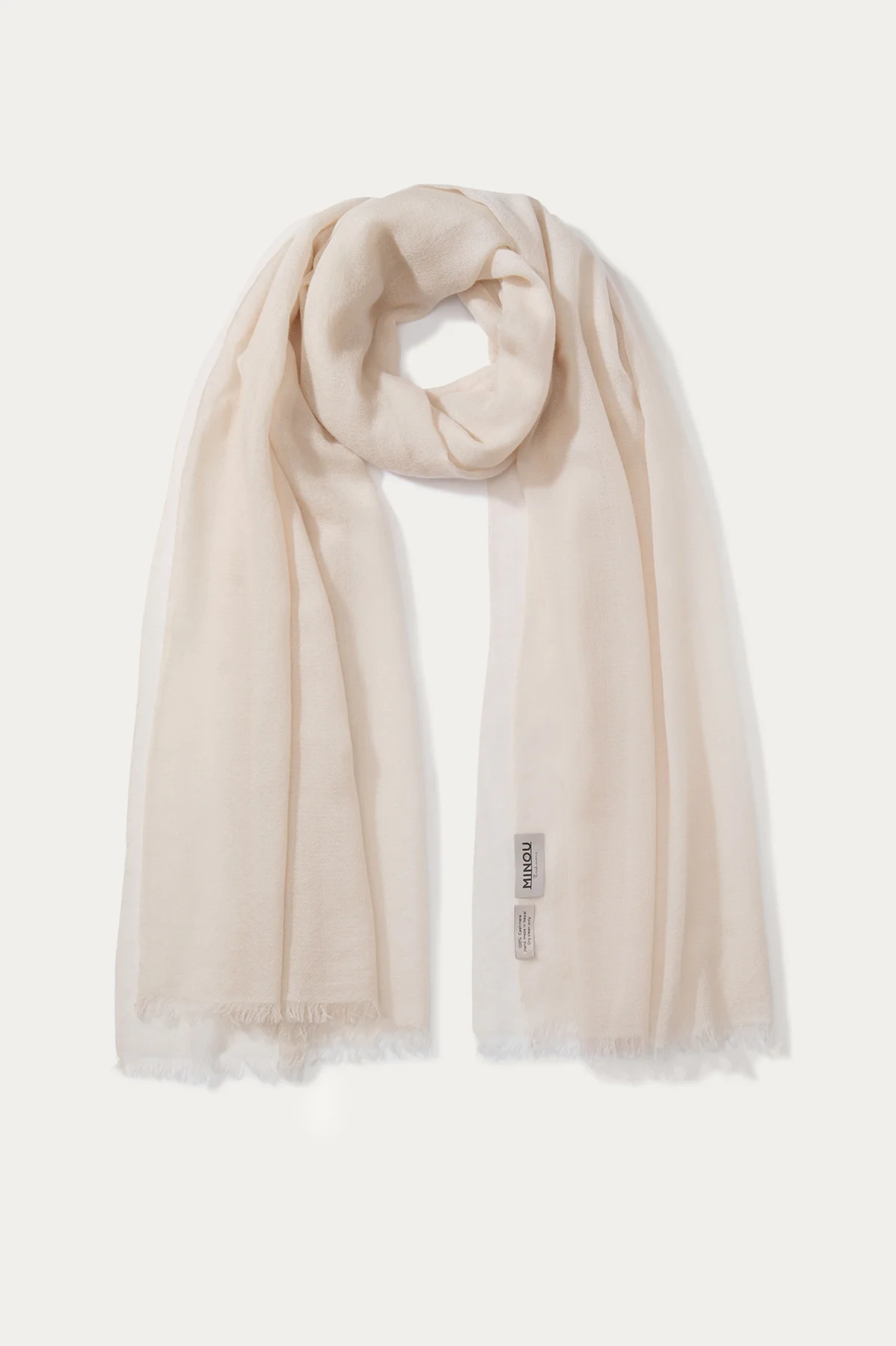 kaszmirowy szal mgiełka w kolorze kremu