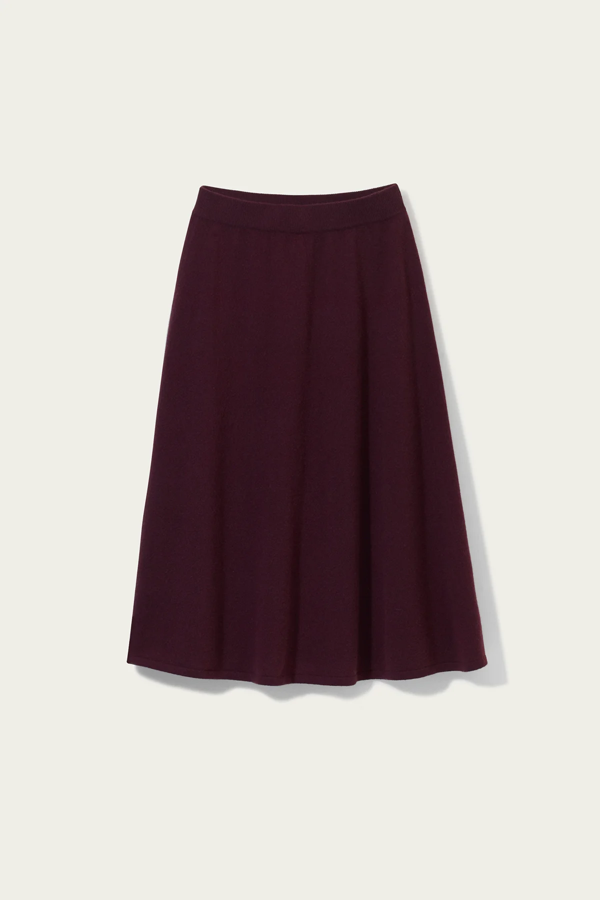 kaszmirowa spódnica w kolorze burgundu bordo