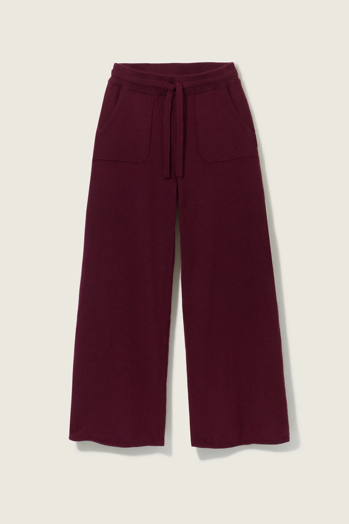 kaszmirowe spodnie w kolorze burgundu bordo