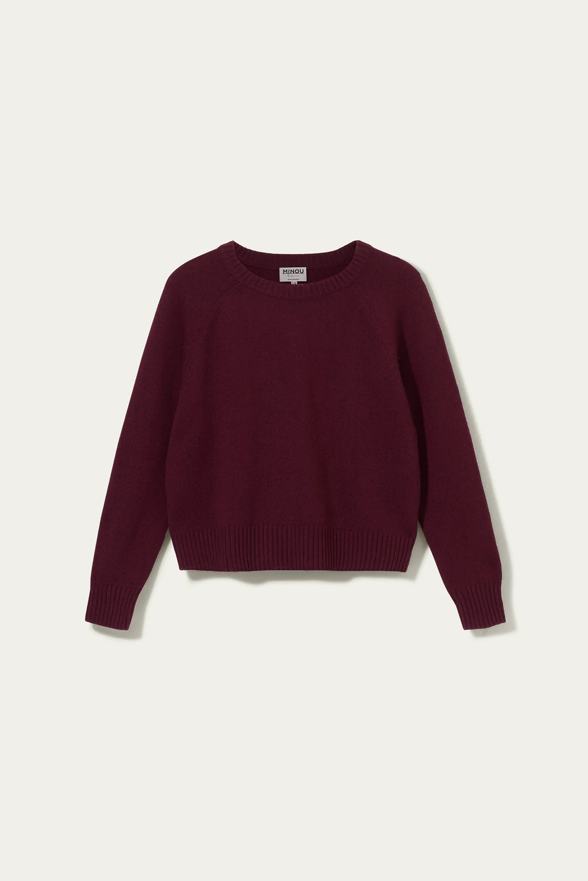 kaszmirowy krótki raglan burgundowy bordowy