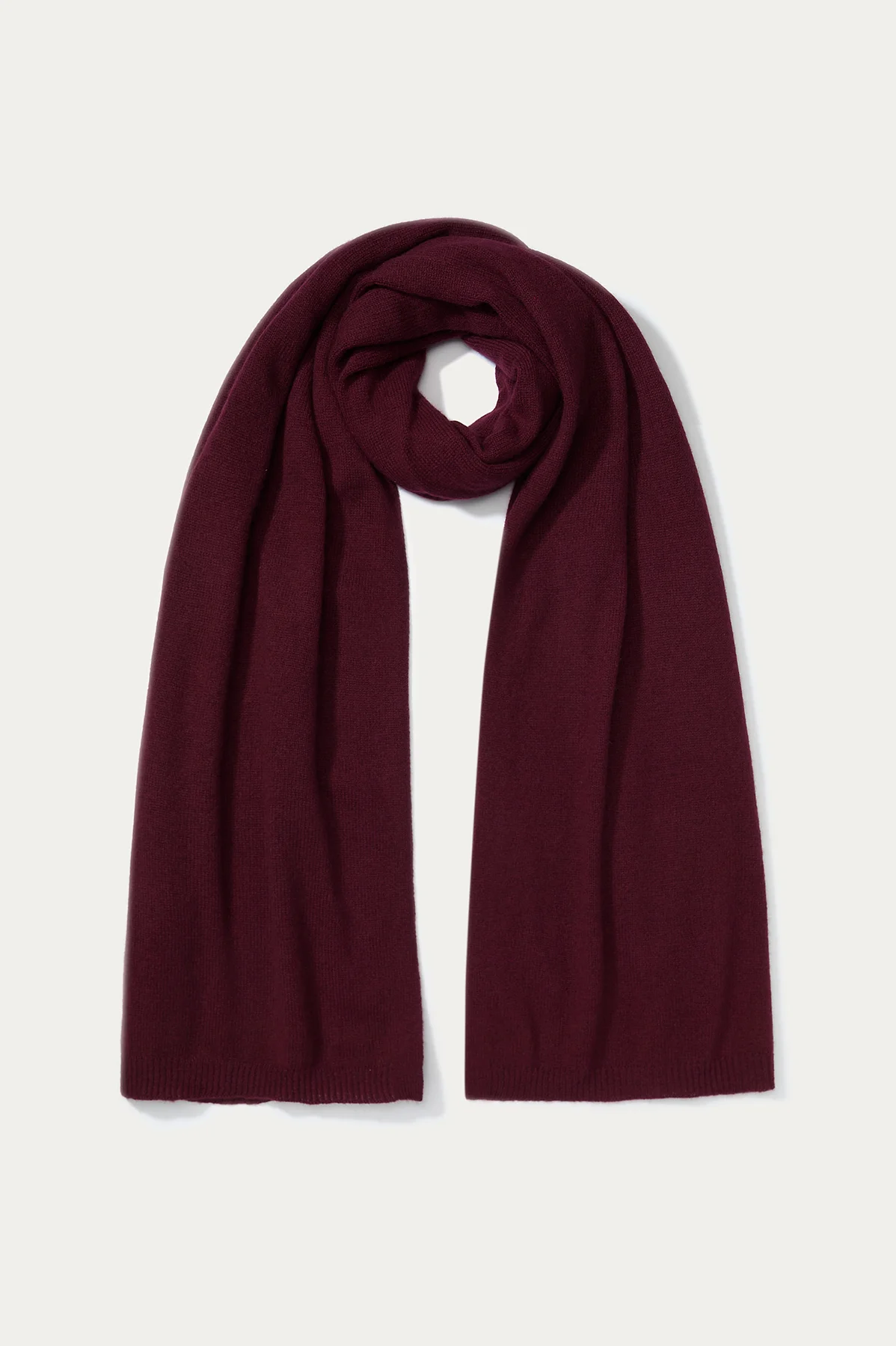 kaszmirowy szal dzianinowy w kolorze burgundu bordo