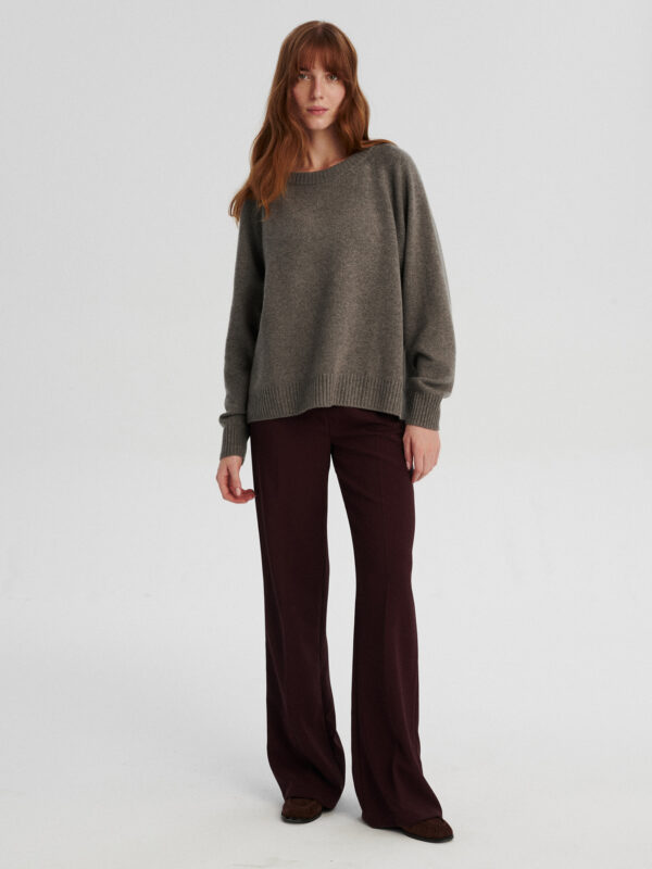 FIKA kaszmirowy sweter raglan taupe