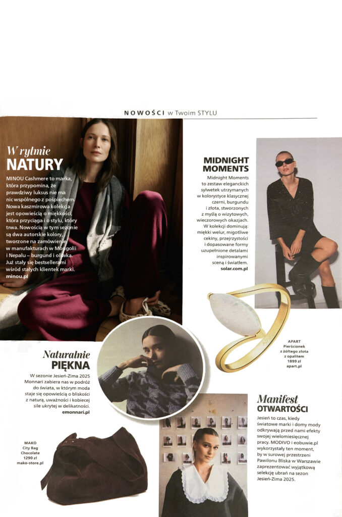 Tekst o MINOU Cashmere w czasopiśmie Twój Styl