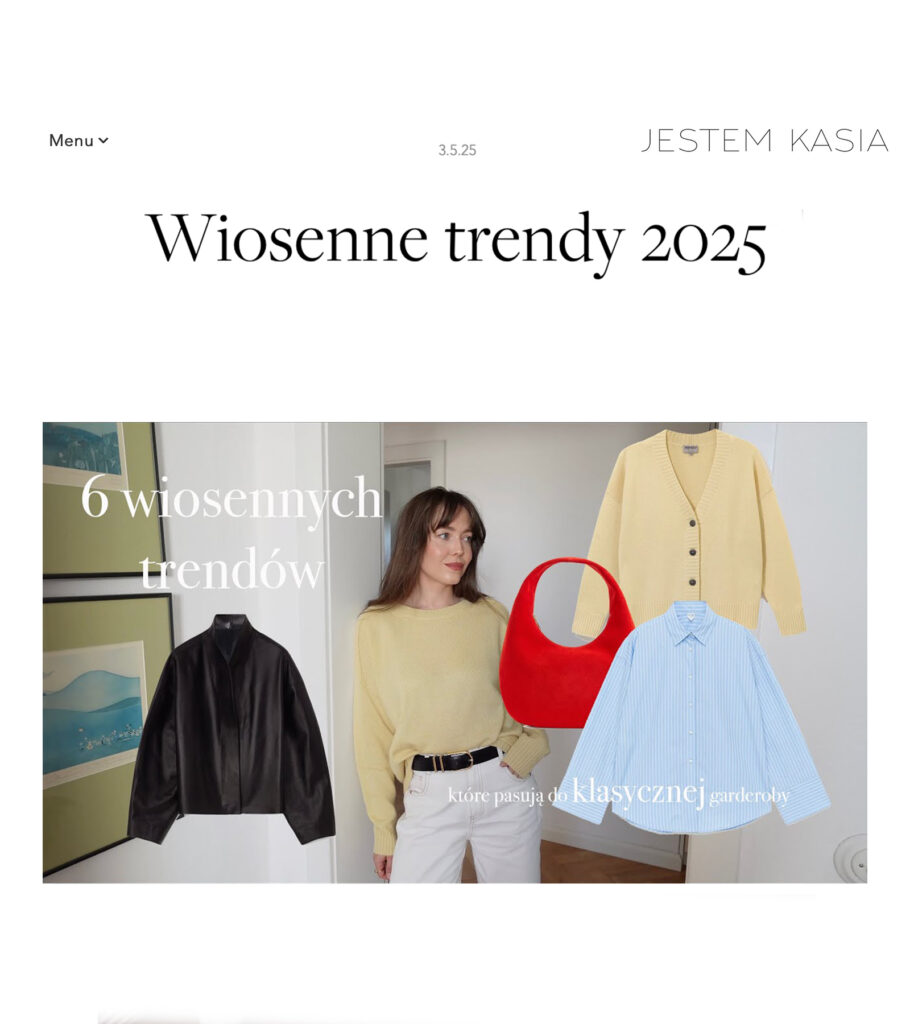 post na blogu z odnośnikiem do filmu na YouTube o wiosennej garderobie