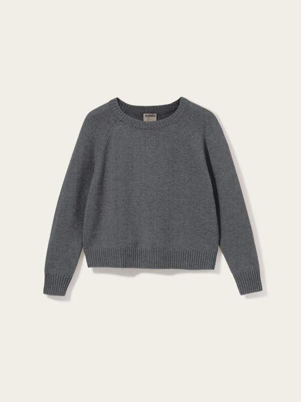 kaszmirowy krótki raglan ciemnoszary