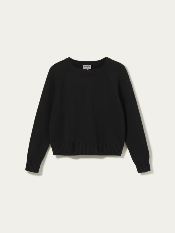 kaszmirowy krótki raglan czarny