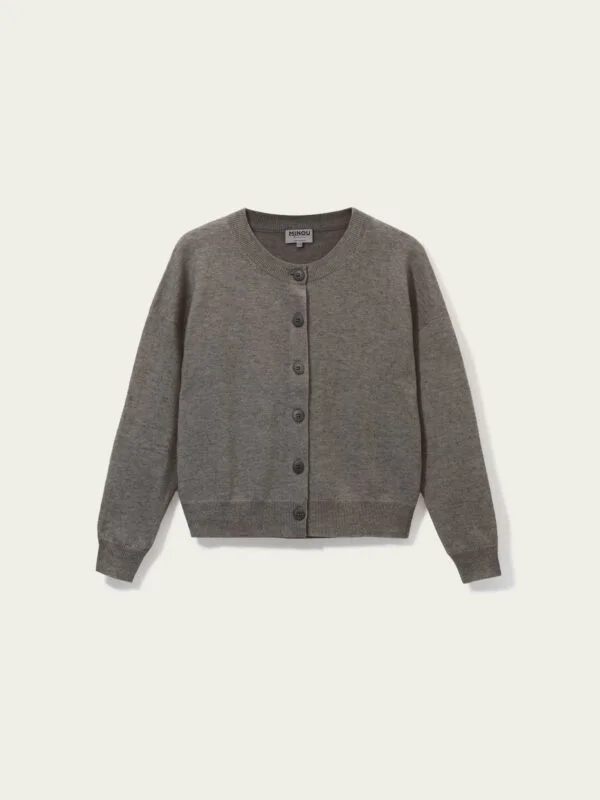 kaszmirowy krótki kardigan w kolorze taupe