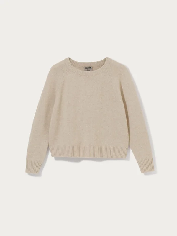 FIKA kaszmirowy sweter raglan beż